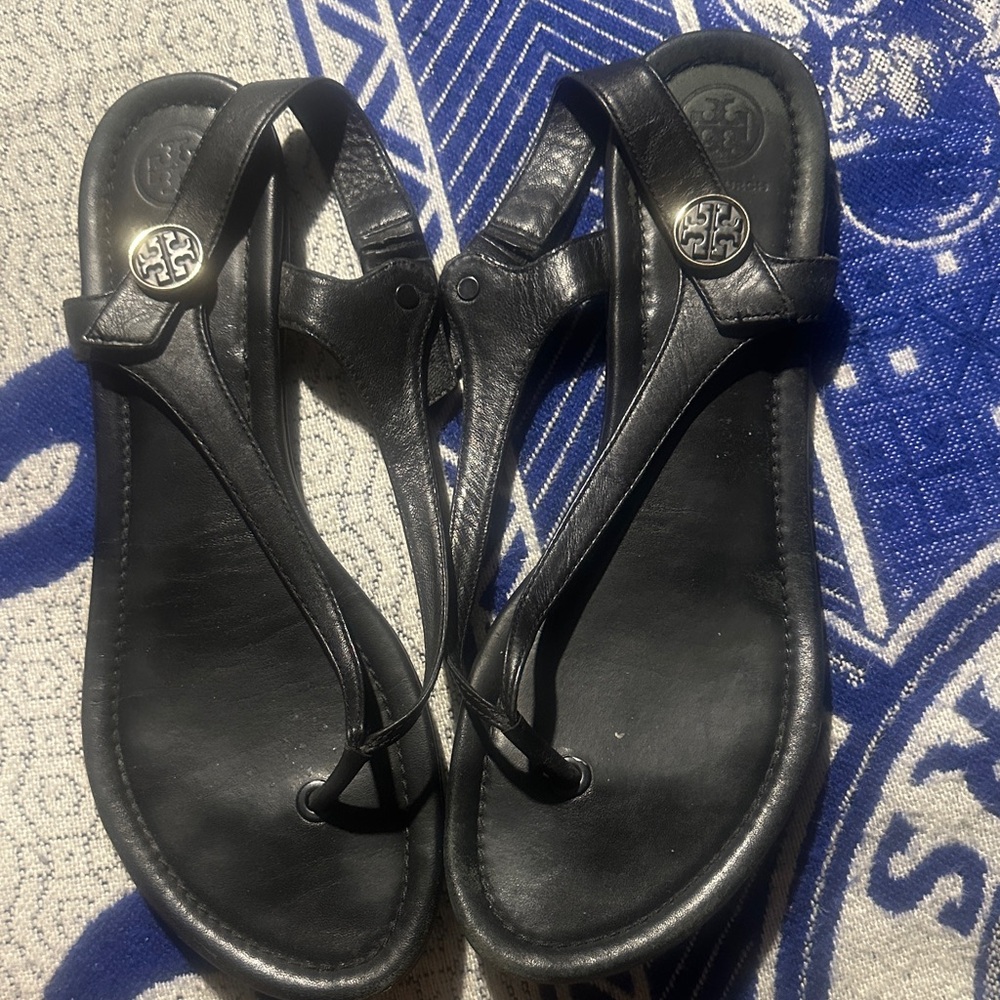 Tory Burch Black Leather Sandals